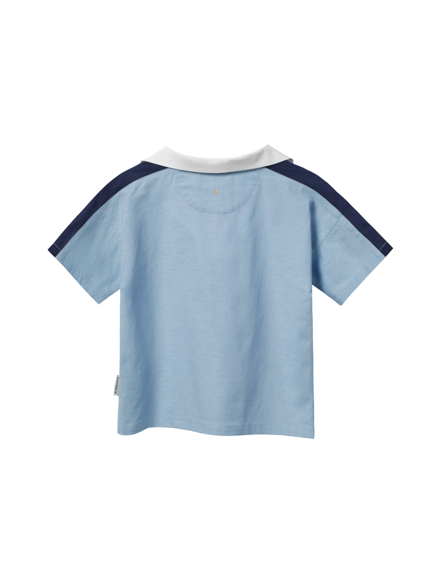Goldie + Ace Panel Linen Blend Top Blue/Navy