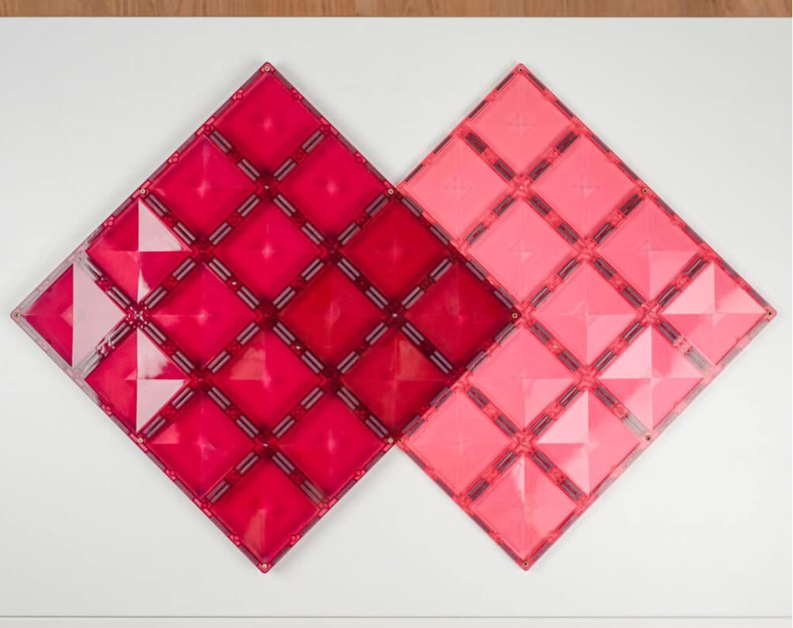 Connetix - 2 Piece Pastel Pink & Berry Base Plates