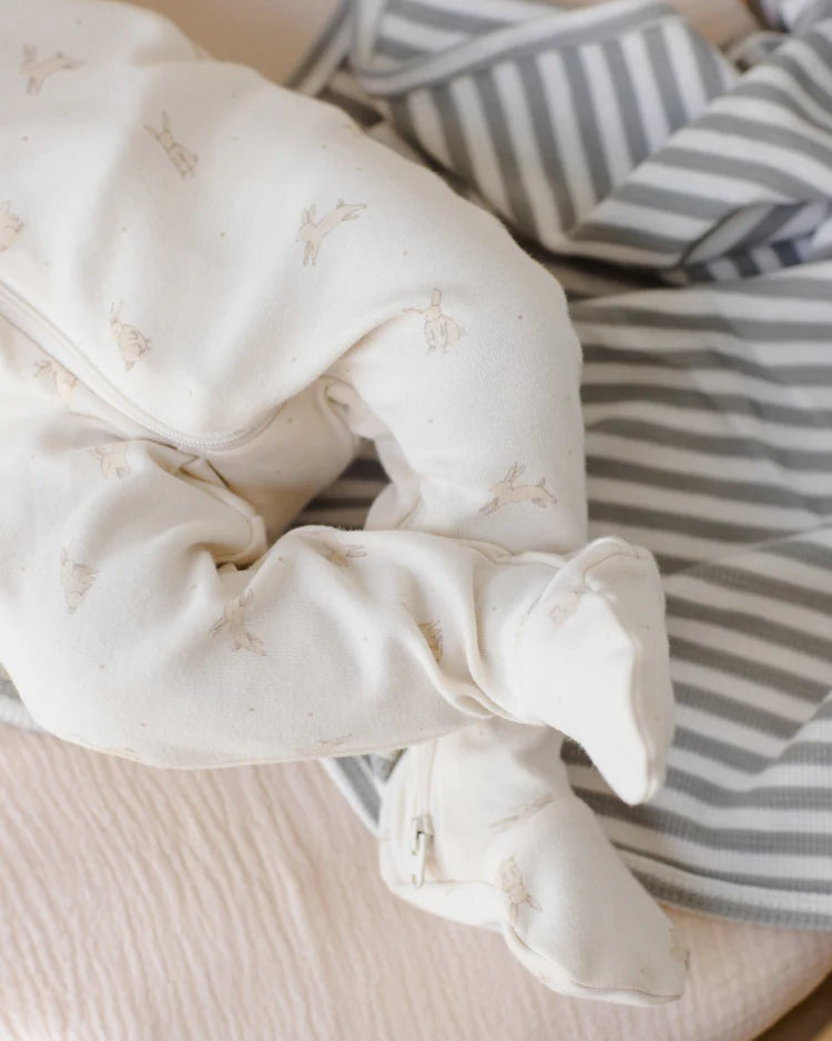 Quincy Mae Swaddle Waffle Baby Sage Stripe