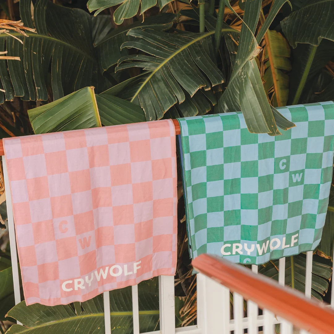 Crywolf Swimwear RAPID DRY TOWEL Flamingo Check