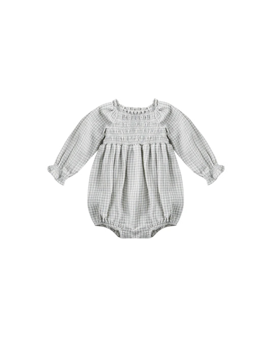 Quincy Mae - Eden Romper Blue Gingham