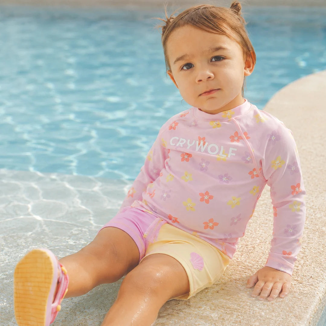 Crywolf Swimwear BABY RASH VEST Hibiscus Bloom