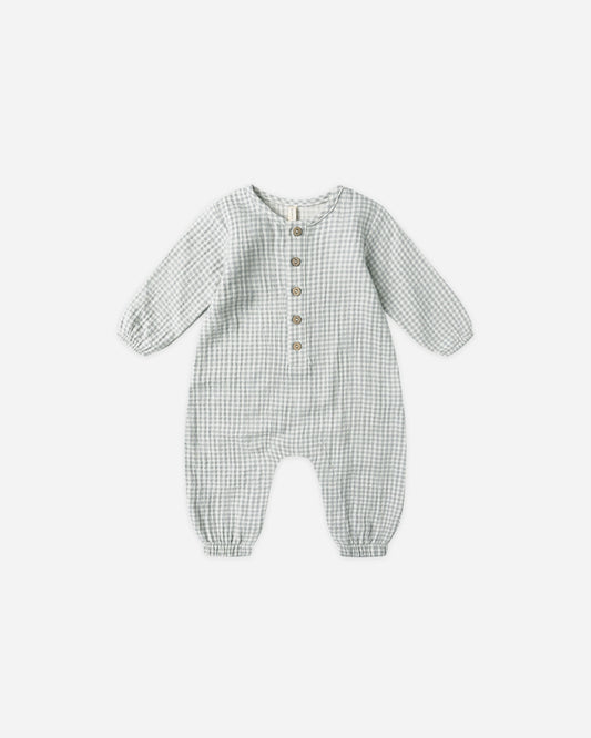 Quincy Mae - Woven Jumpsuit Blue Gingham