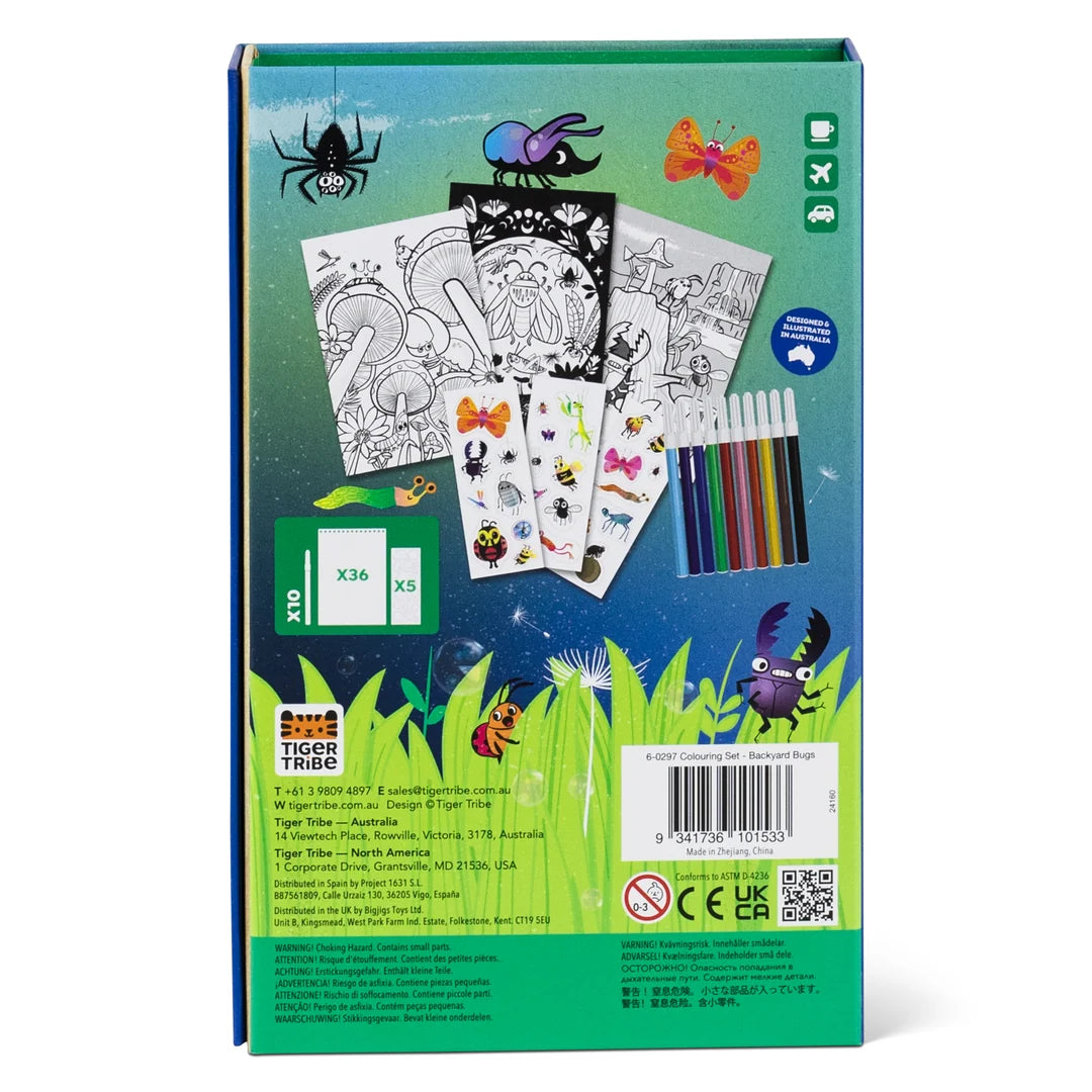 Tiger Tribe - Colouring Set Backyard Bugs