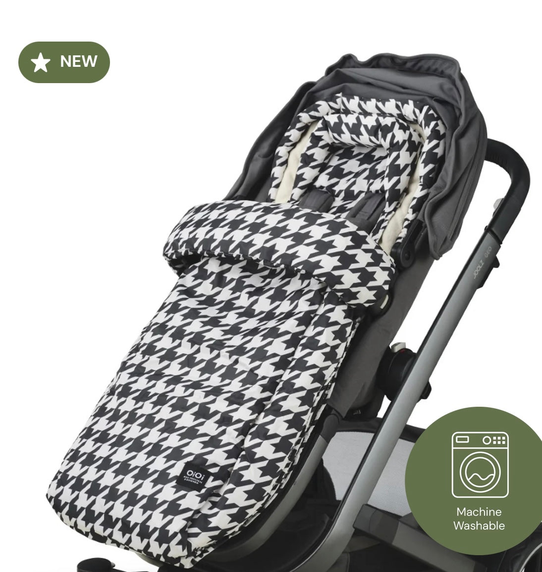 OiOi All-in-One Convertible Footmuff – Houndstooth