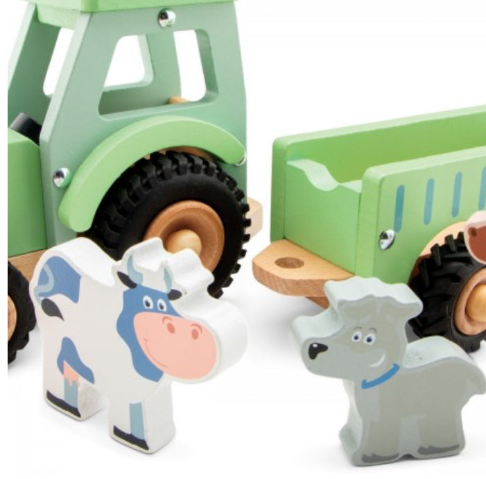 Wooden Farmyard Tractor & Animals