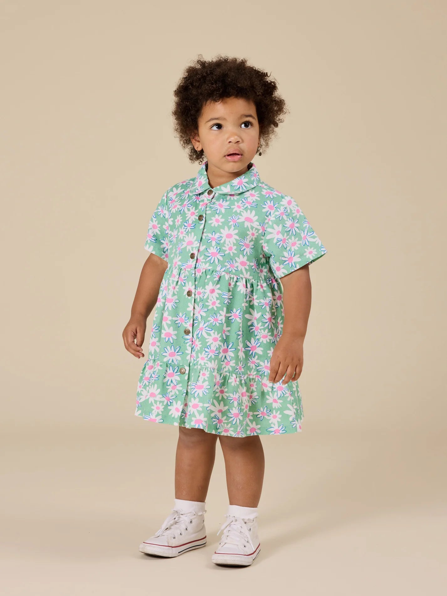 Goldie + Ace Daisy Patch Monica Dress Moss
