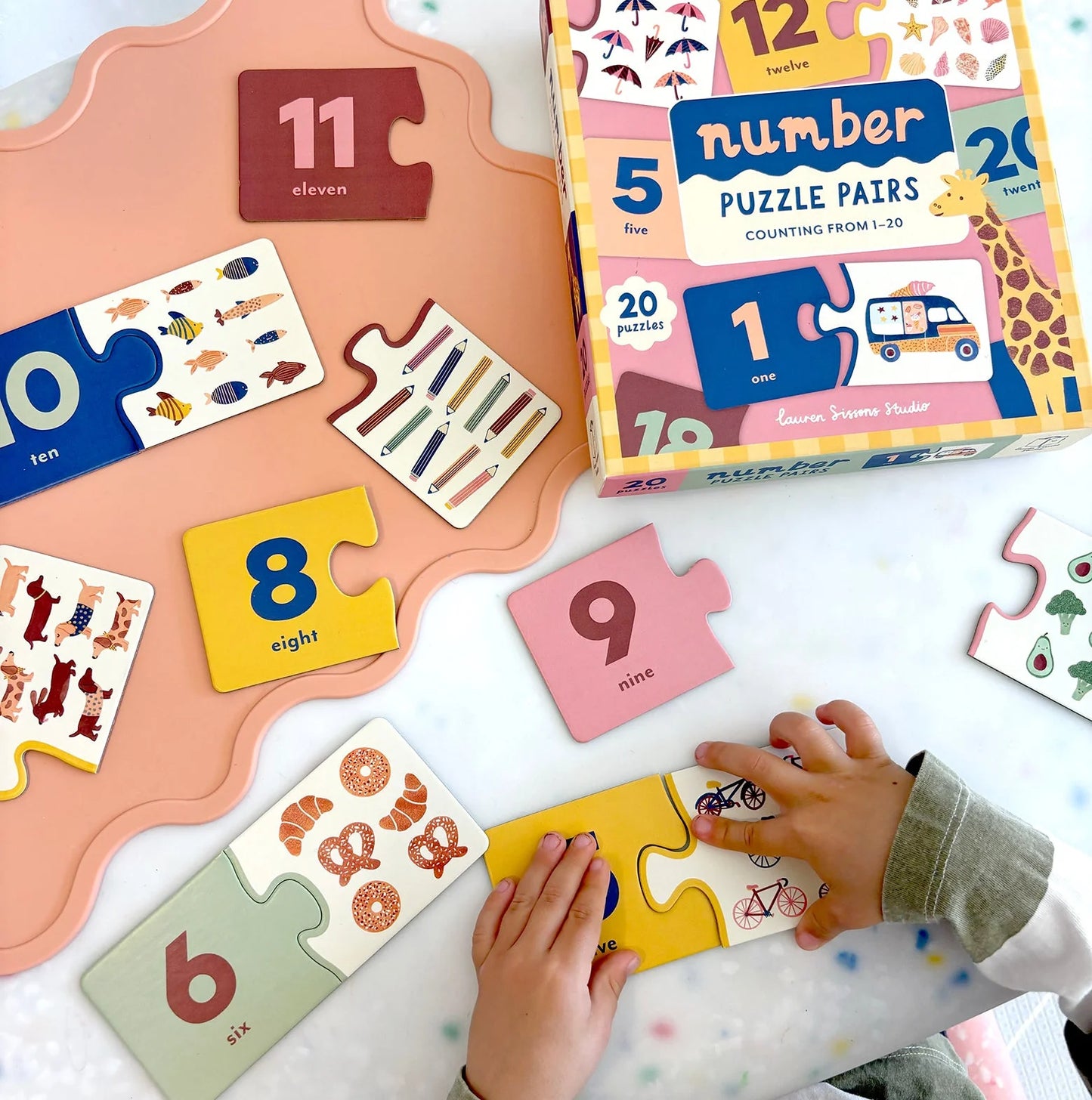 Lauren Sisson Studio - Number Puzzle Pairs Counting 1-20