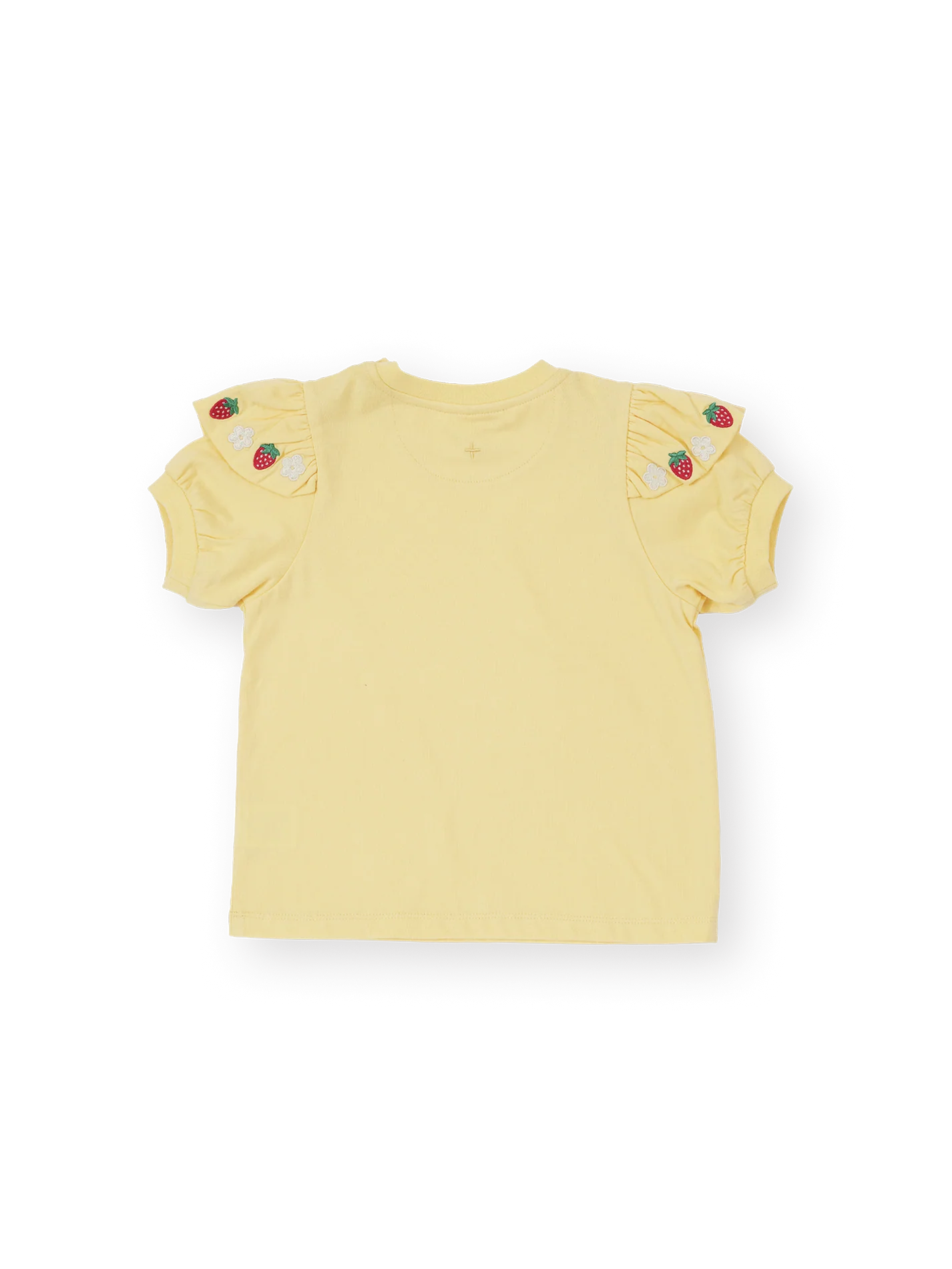 Goldie + Ace Flounce Shoulder Strawberry Top Yellow
