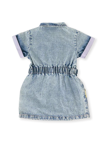 Goldie + Ace Pastel Pop Piper Denim Belted Dress Light Denim