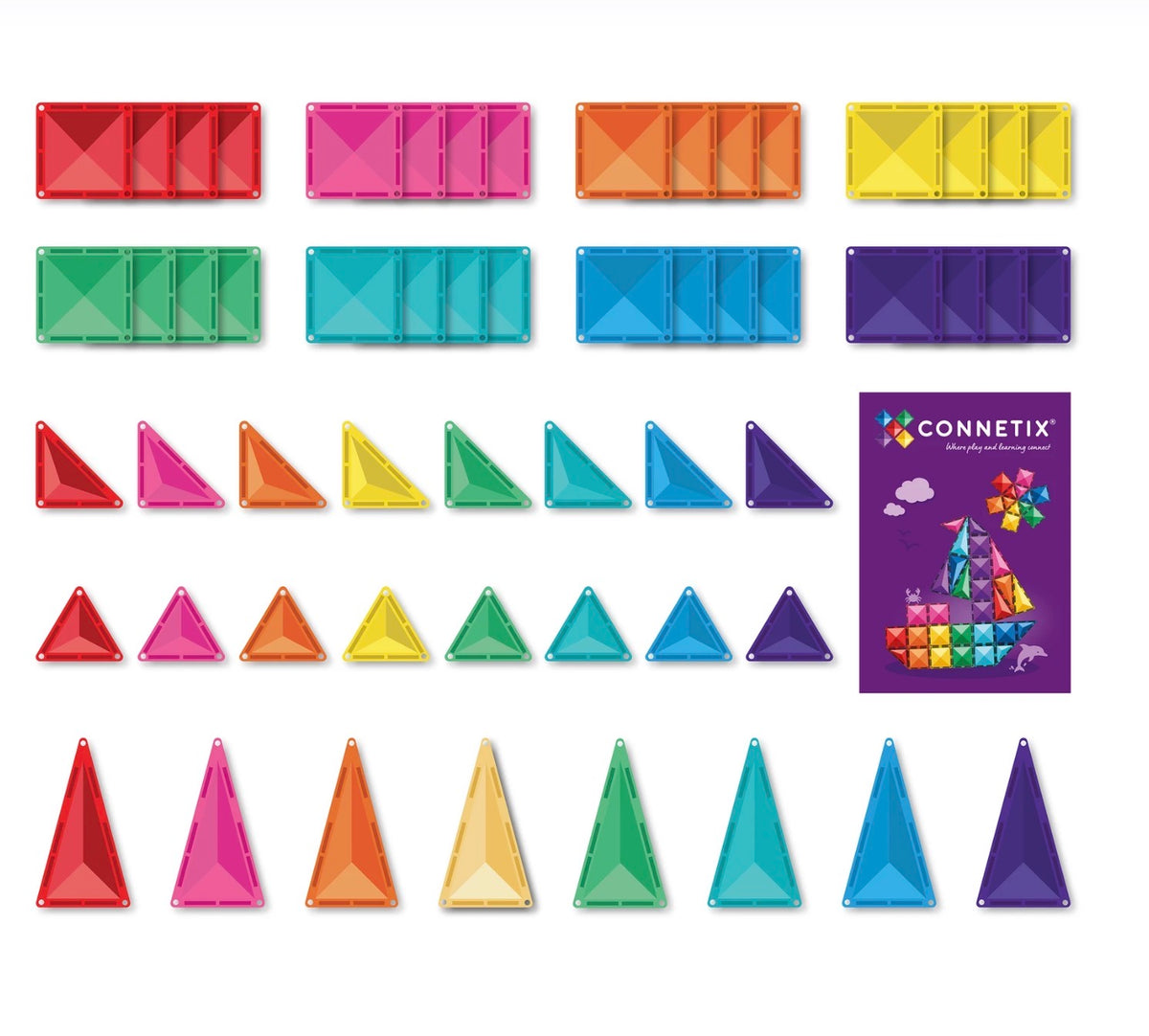 Connetix Magnetic Tiles Bright Starter Pack 56 pc- Stock arriving this week dm Nadene