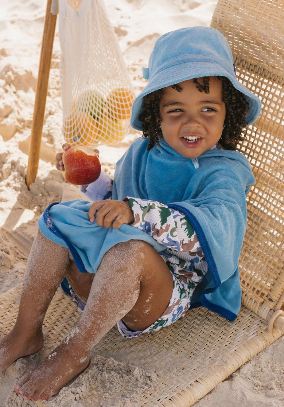 Acorn Kids Sunhats Mid Blue Terry Towelling Bucket Hat