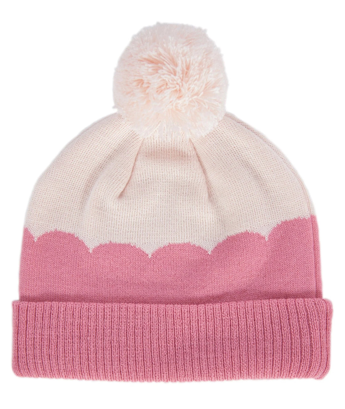 Acorn Kids Beanie Scalloped Merino Pink
