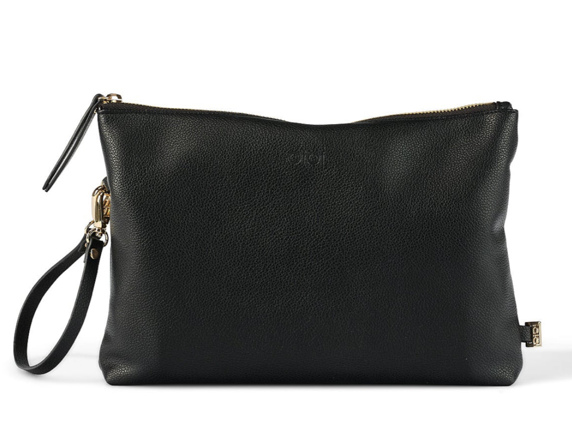 OiOi Nappy Changing Pouch - Black  Vegan Leather