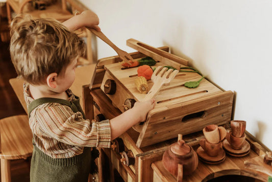 Qtoys Wooden BBQ + Wooden Food