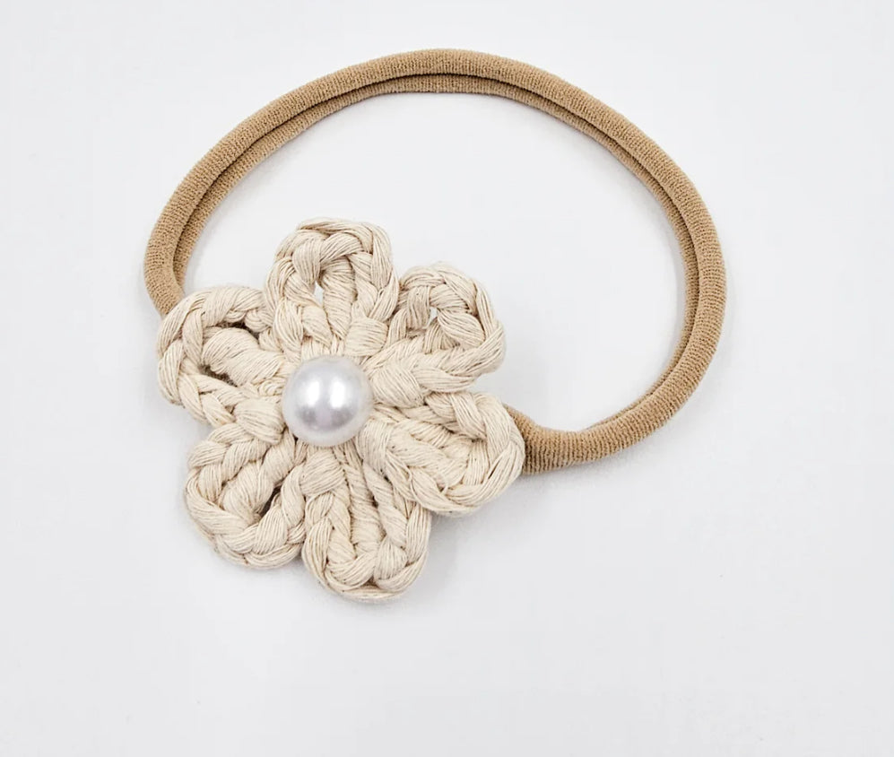 Little Blush Daisy - Headband | Crochet Flower