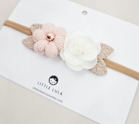 Little Blush Daisy - Headband Puff Daisy Rose
