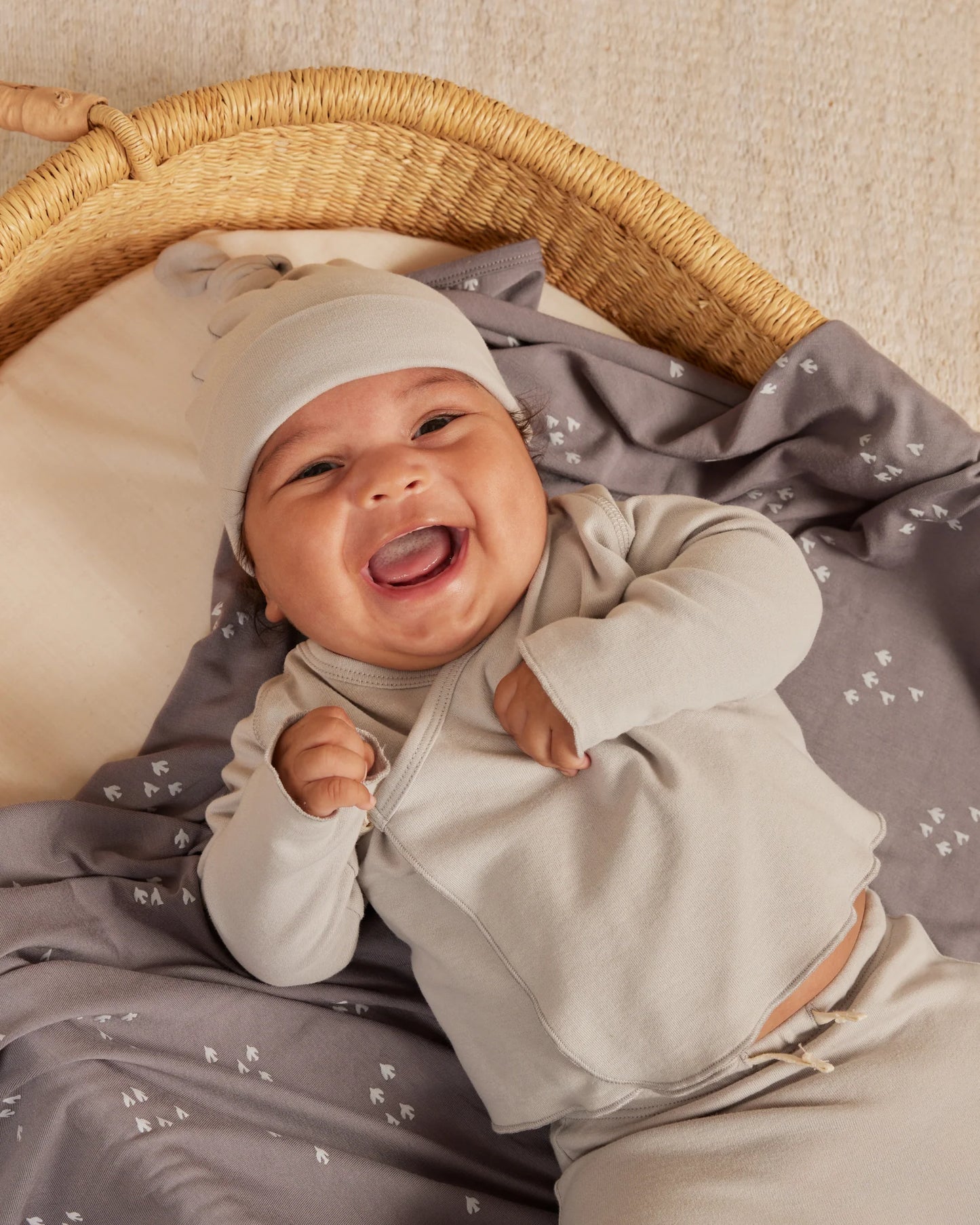 Quincy Mae Kimono Top + Footed Pant - Cloud