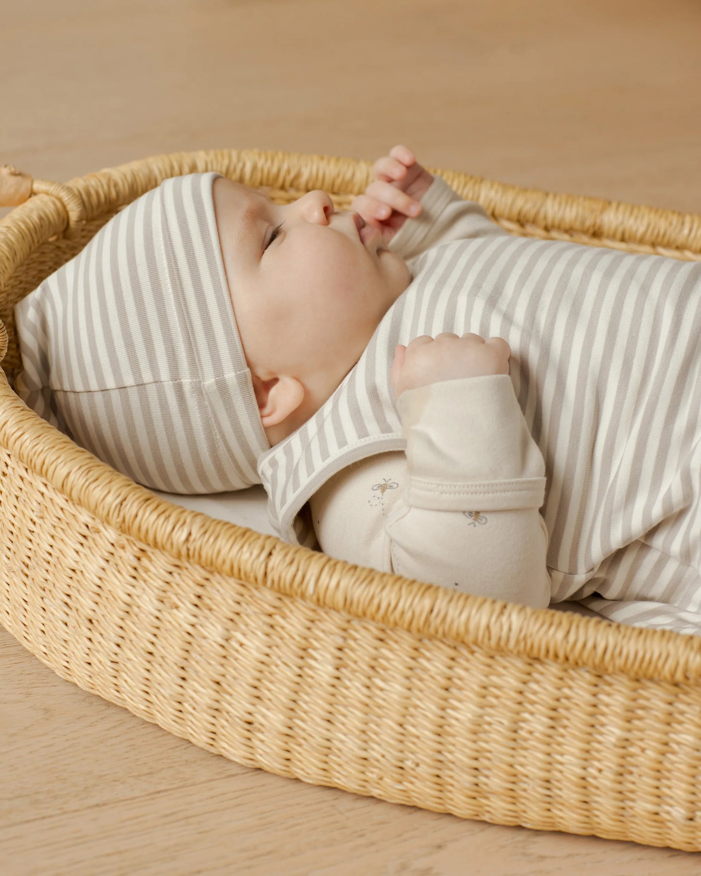 Quincy Mae Jersey Sleeping Bag - Ash Stripe