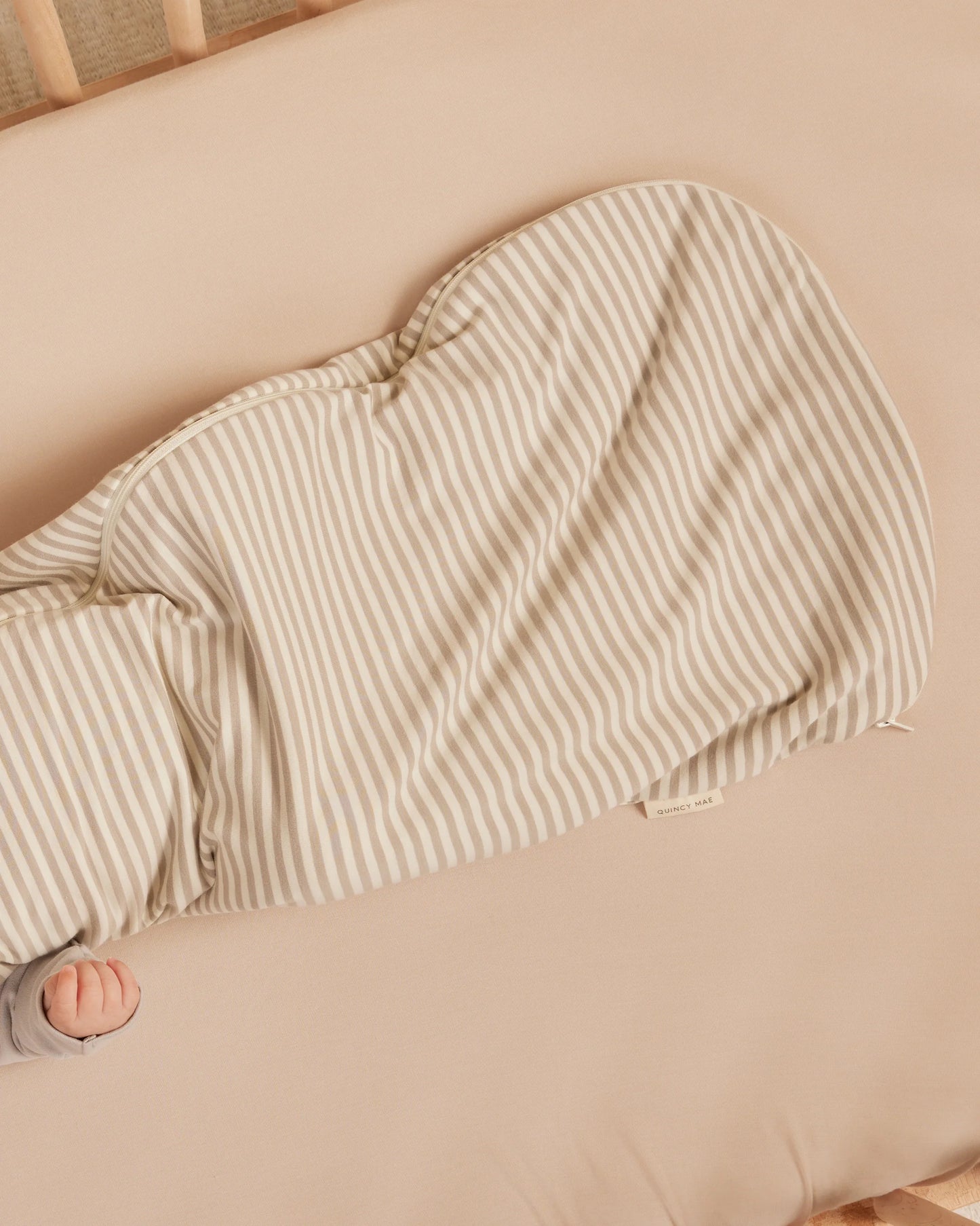 Quincy Mae Jersey Sleeping Bag - Ash Stripe