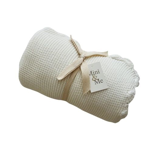 Mini & Me - Shell Baby Blanket Whisper White