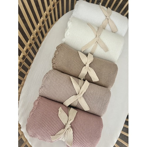 Mini & Me - Shell Baby Blanket Whisper White