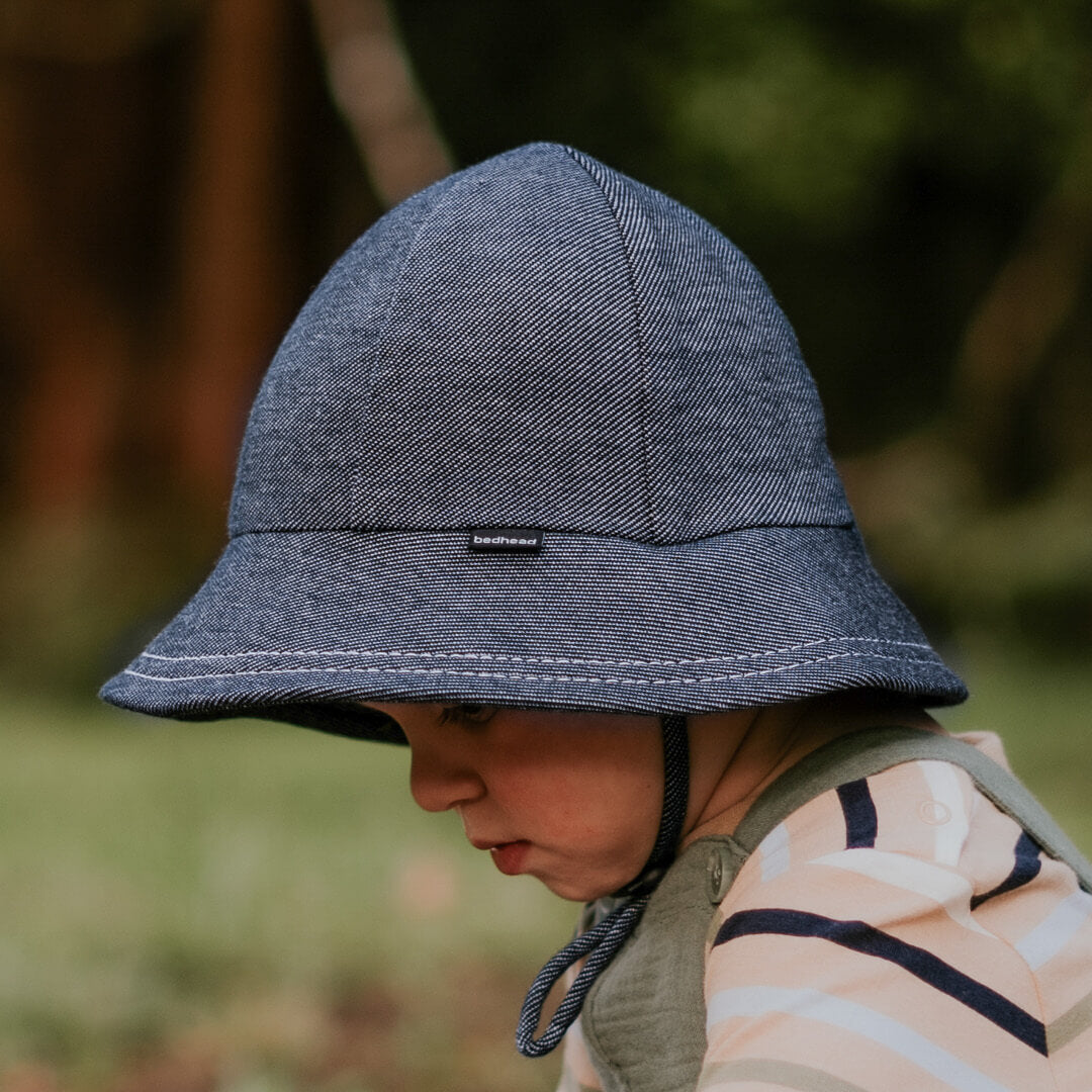 Bedhead hats Toddler Bucket Hat Denim - UPF50+ Stretch Comfort Anti-flop Brim