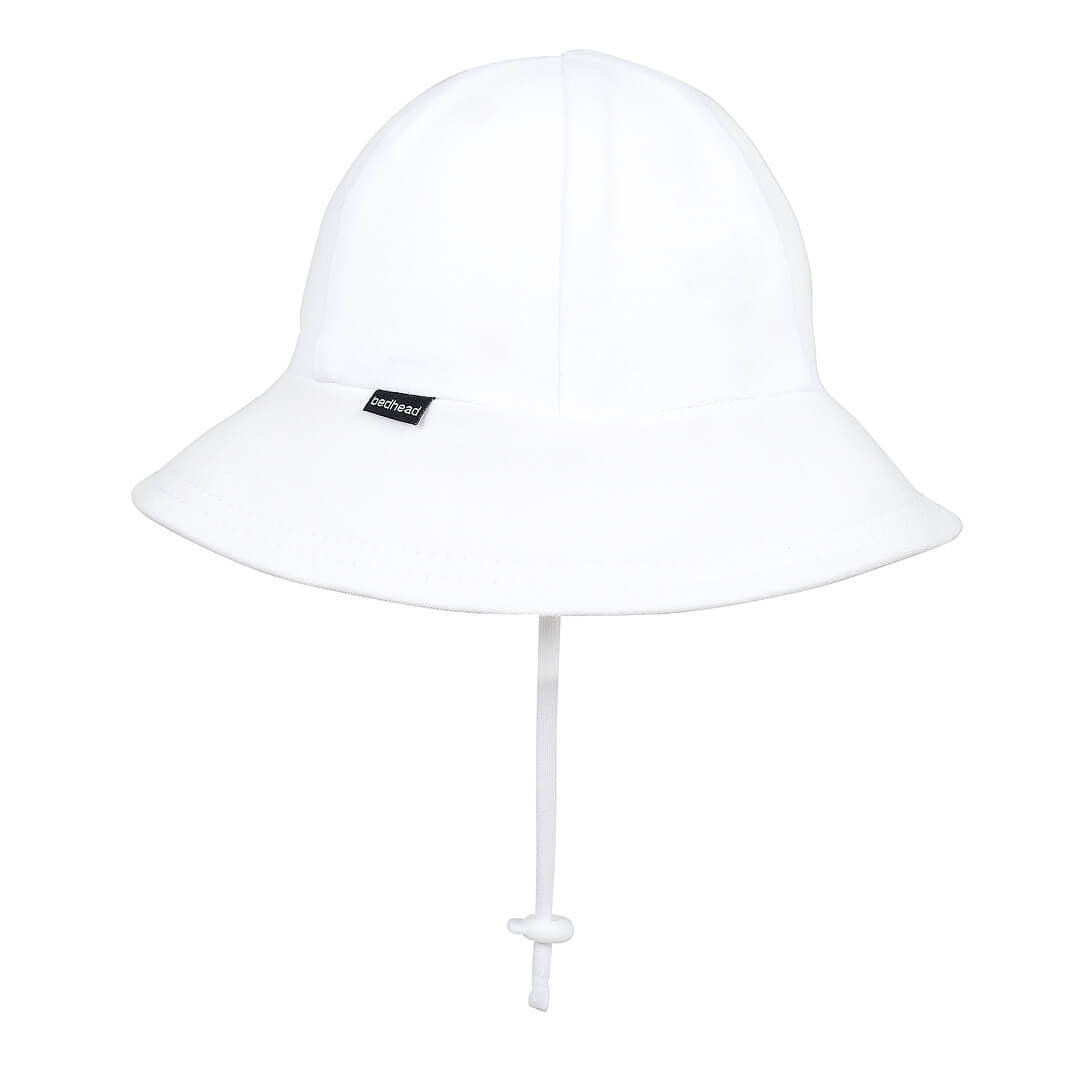 Bedhead hats Toddler Bucket Hat White - UPF50+ Stretch Comfort Anti-flop Brim