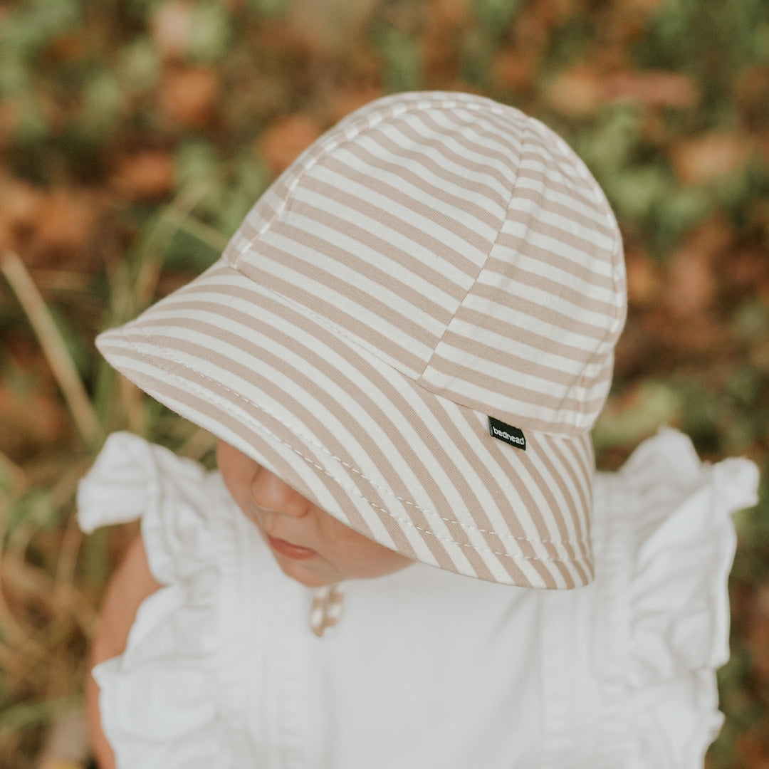 Bedhead hats Toddler Bucket Hat Natural Stripe - UPF50+ Stretch Comfort Anti-flop Brim
