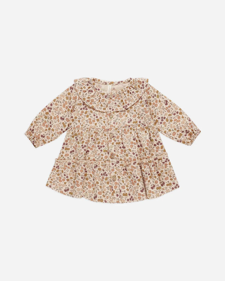 Quincy Mae Ruffle Collar Button Dress Posy