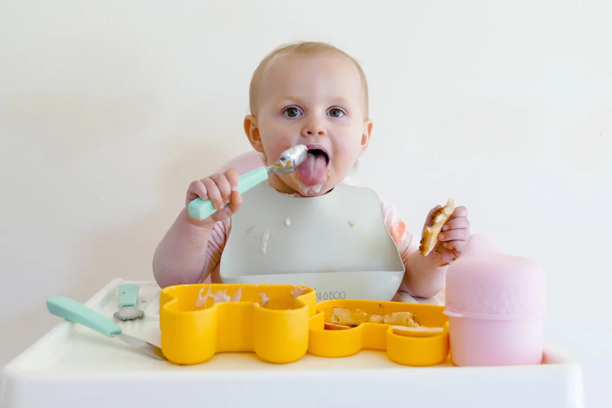 We Might Be Tiny Toddler Feedie Cutlery Set. Minty Green