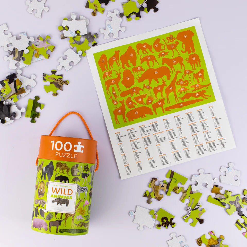 Crocodile Creek 100 pce 36 Animal Puzzle - Wild Animals
