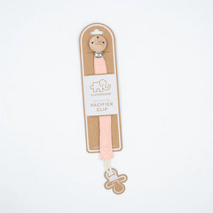 Playground Fabric & Beech Wood Pacifier Clip - Assorted