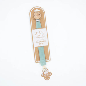 Playground Fabric & Beech Wood Pacifier Clip - Assorted