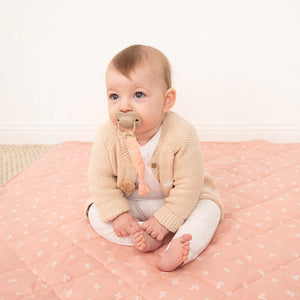 Playground Fabric & Beech Wood Pacifier Clip - Assorted