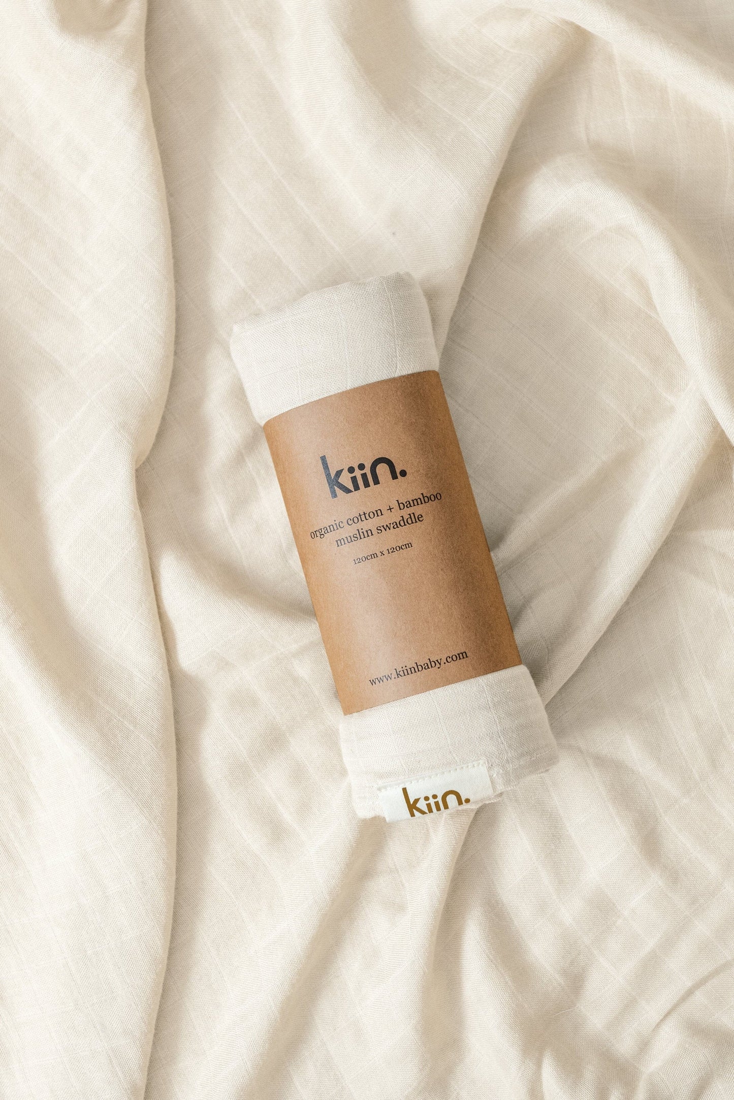 Kiin Cotton & Bamboo Muslin Swaddle Ivory