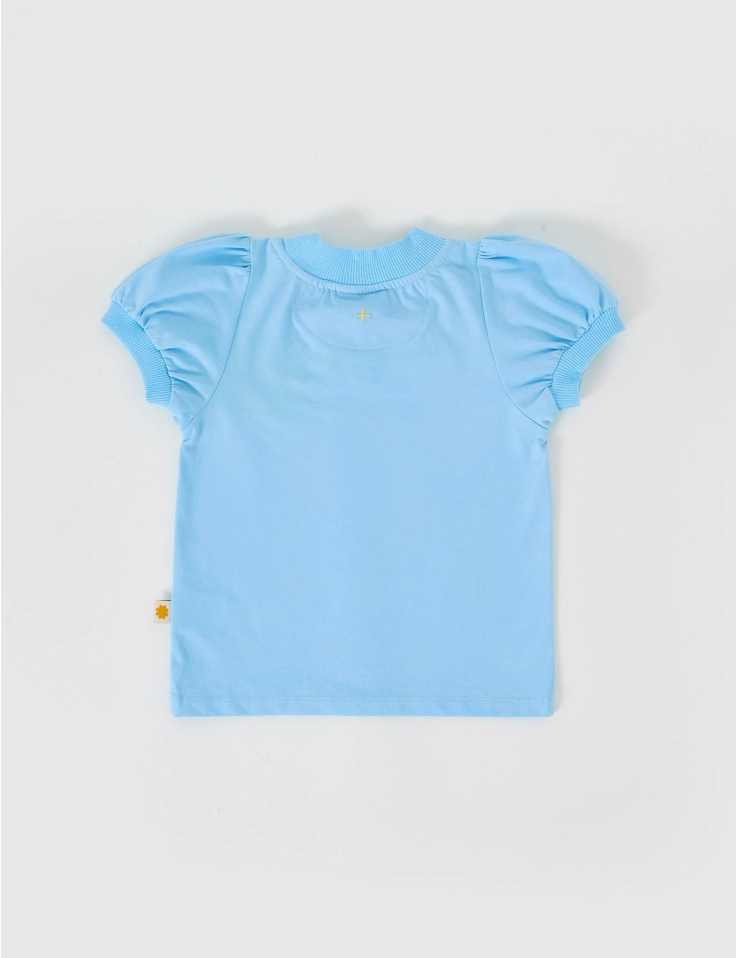 Goldie + Ace Eden Embroidered Puff Sleeve T-Shirt Sky Blue