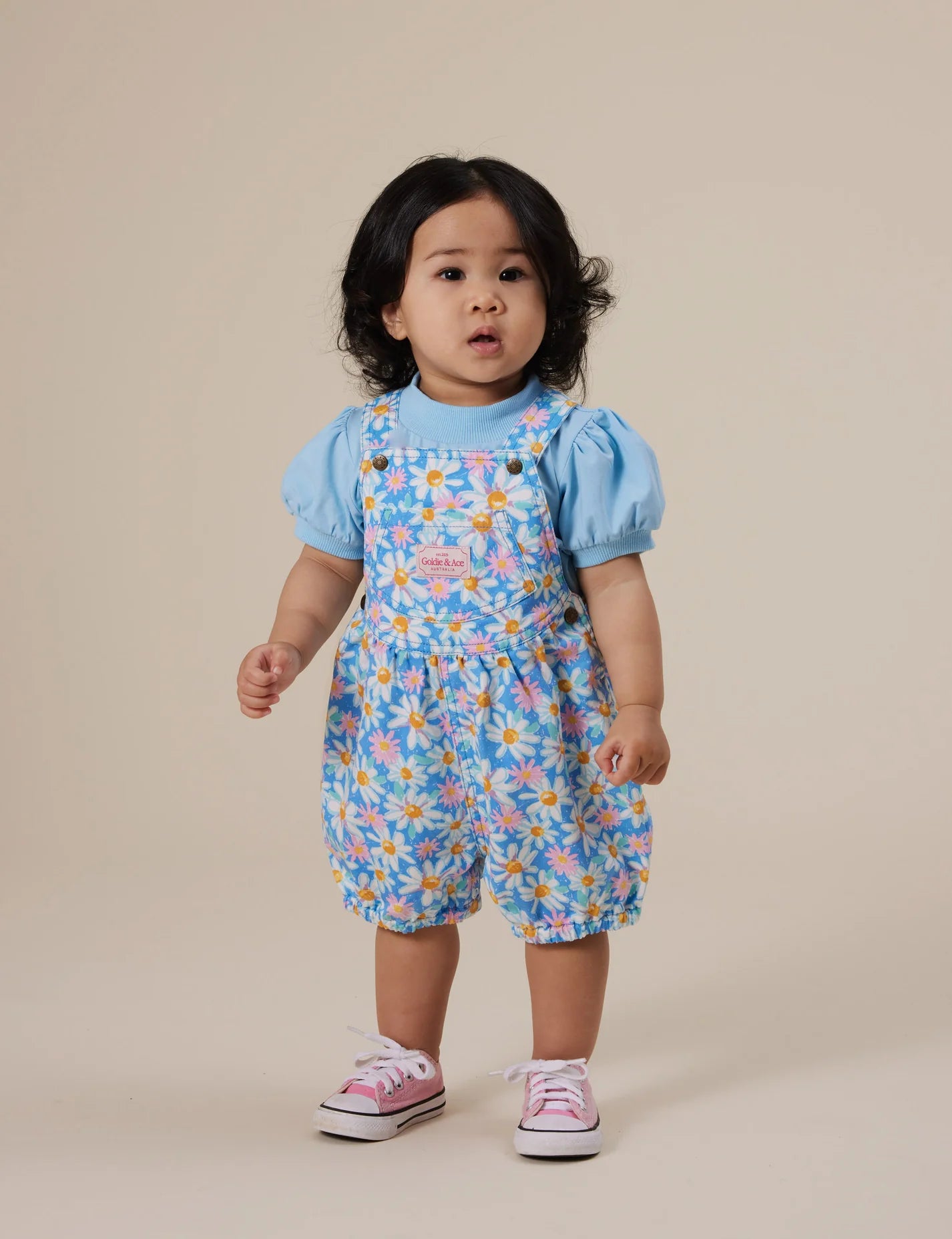 Goldie + Ace Eden Embroidered Puff Sleeve T-Shirt Sky Blue