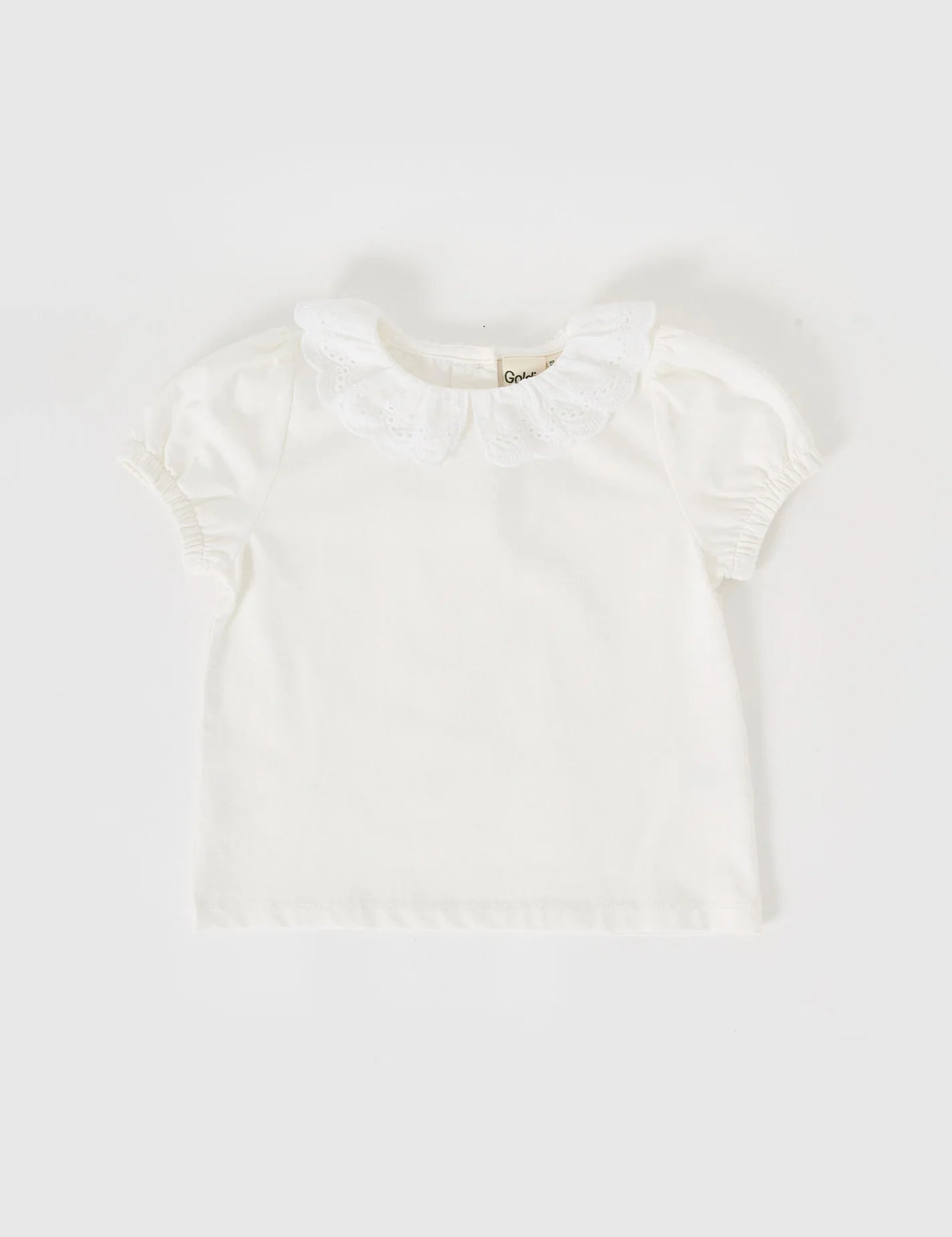 Goldie + Ace Laura Puff sleeve Collar Top White