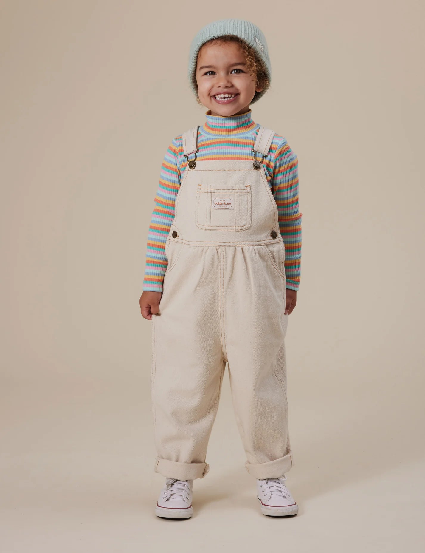 Goldie + Ace Austin Denim Overalls Oat