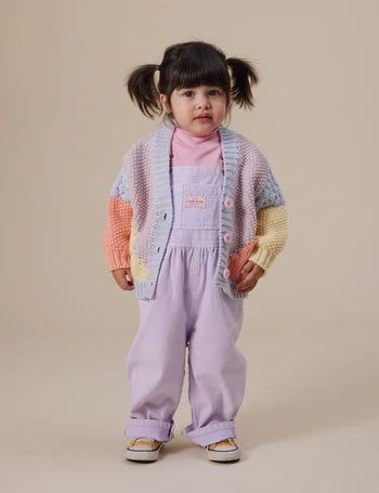 Goldie + Ace Colour Block Knit Cardigan Blue/Pink