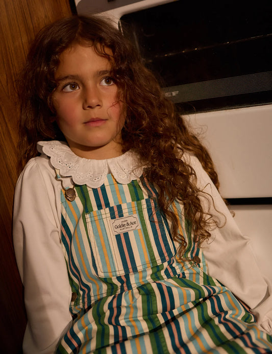 Goldie + Ace Laura Puff Sleeve Collar Long Sleeve White