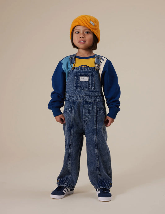 Goldie + Ace Blake Vintage Washed Denim Overall Dark Denim