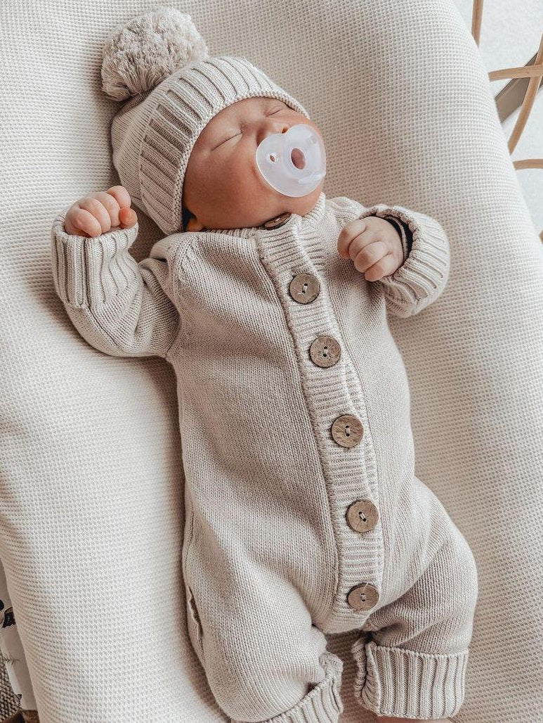 3 LITTLE CROWNS THE LABEL - Knitted Romper Mushroom