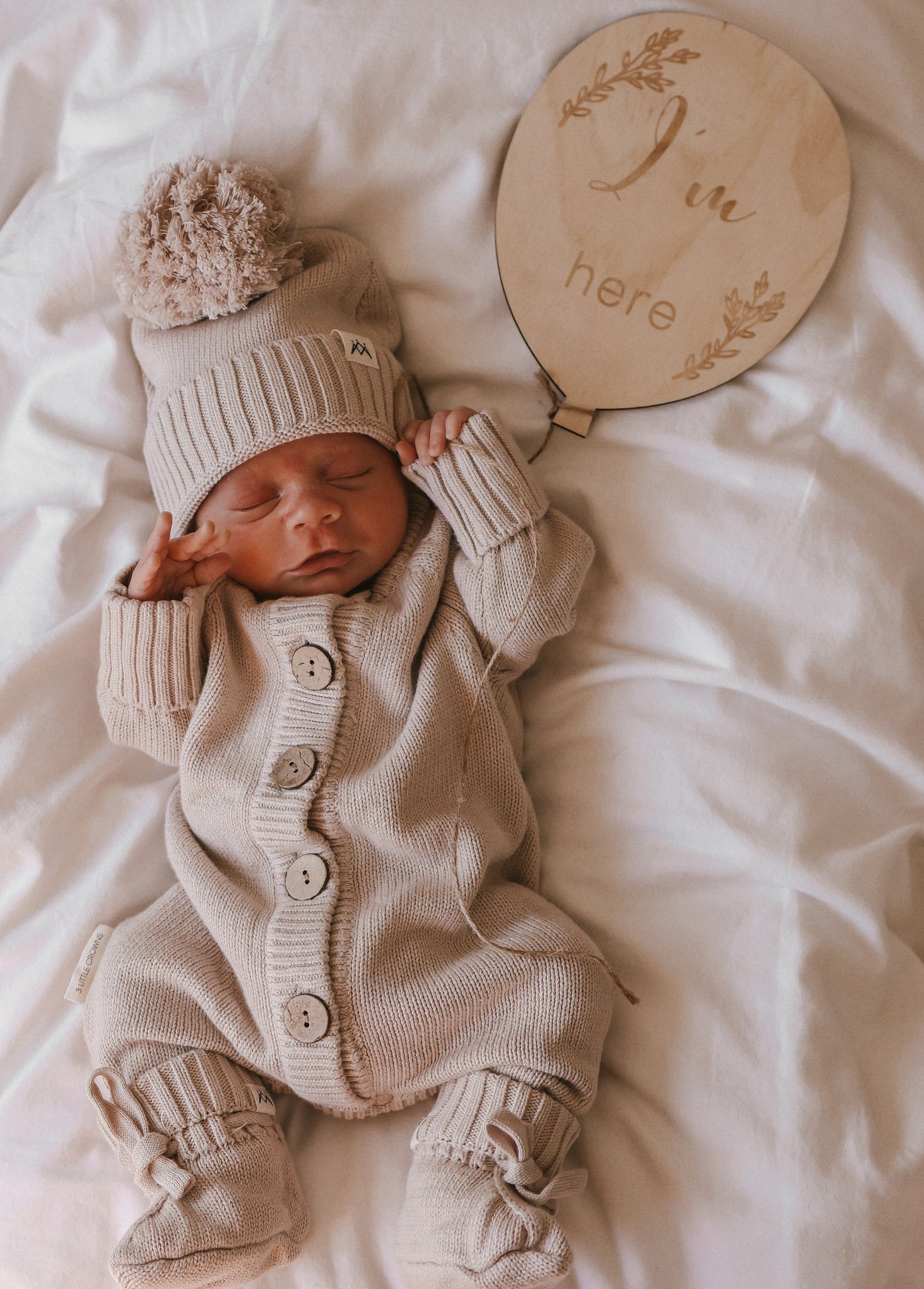 3 LITTLE CROWNS THE LABEL - Knitted Romper Mushroom
