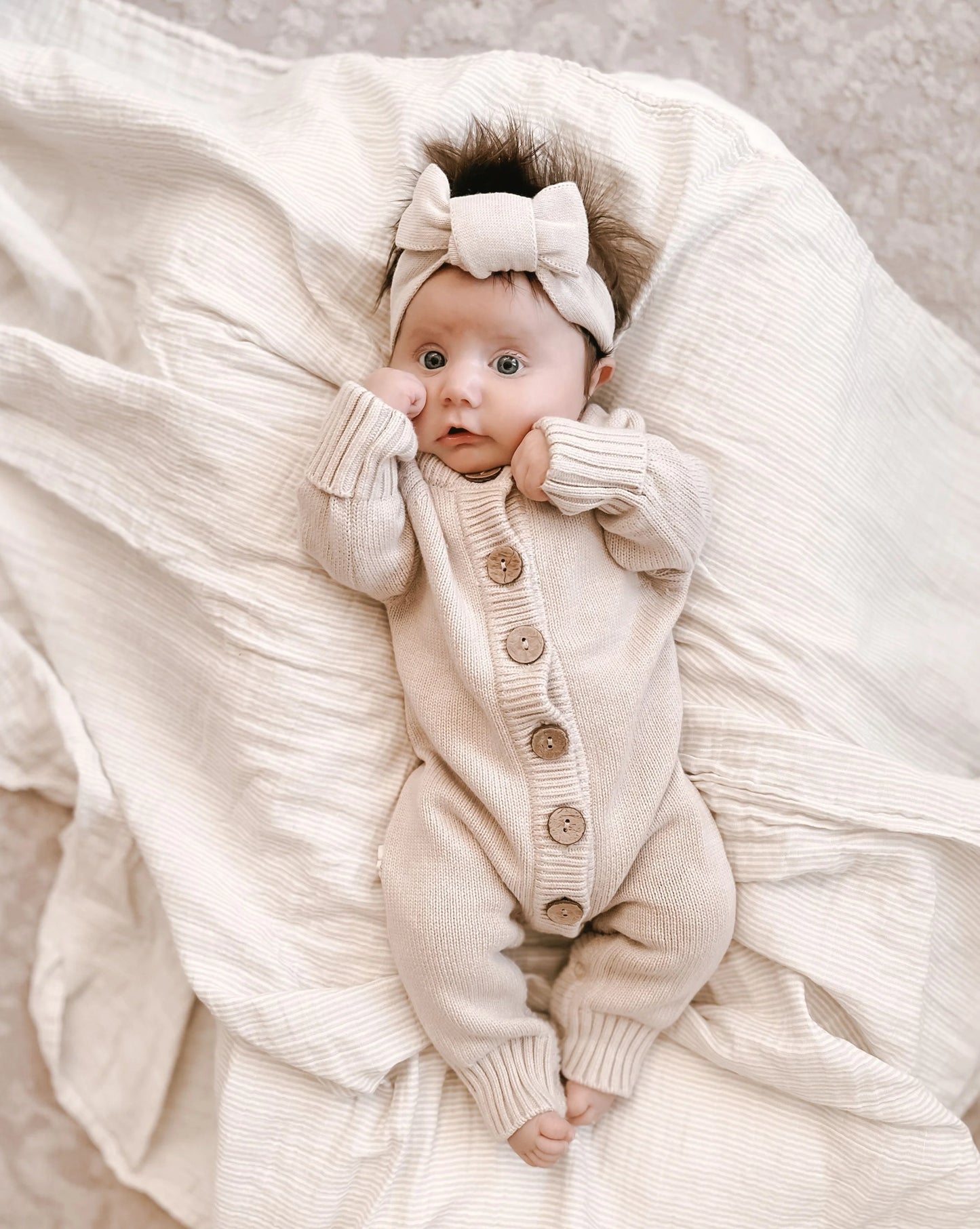 3 LITTLE CROWNS THE LABEL - Knitted Romper Mushroom
