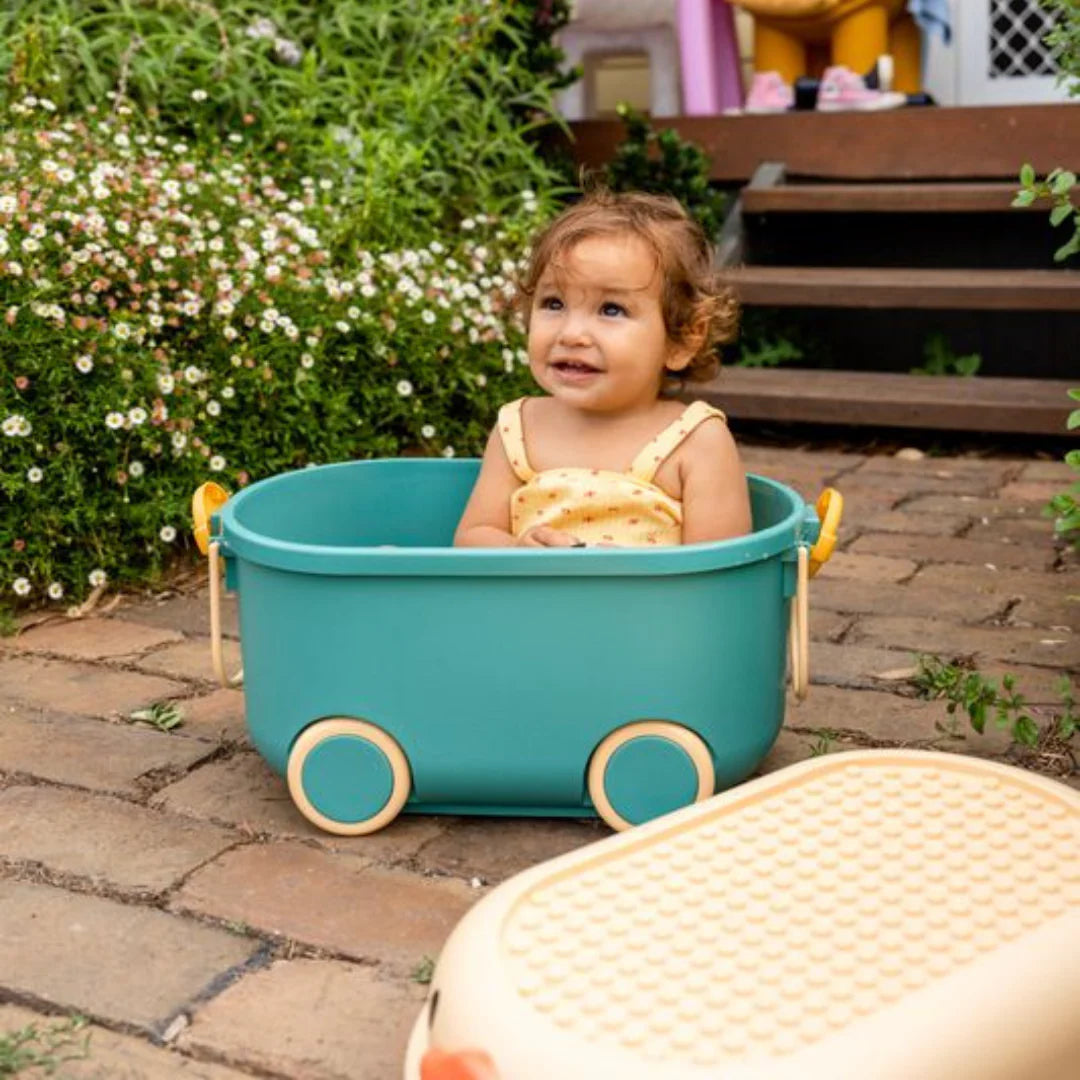 Cowrie & Conch - 'Ride a Long Storage' Duck Aqua and Yellow - Large