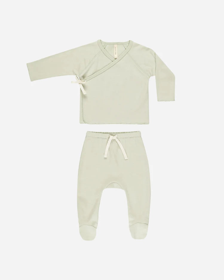 Quincy Mae Kimono Top + Footed Pant - Mint