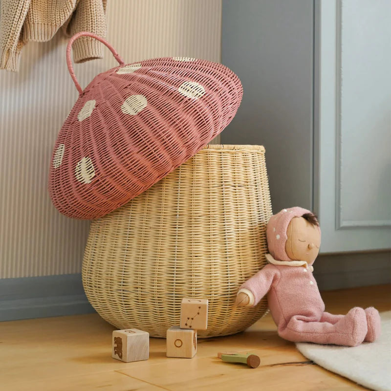 Olli Ella Mushroom Storage Basket. Pink