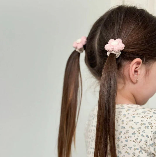 Little Blush Daisy - Crochet Puff Daisy Elastics